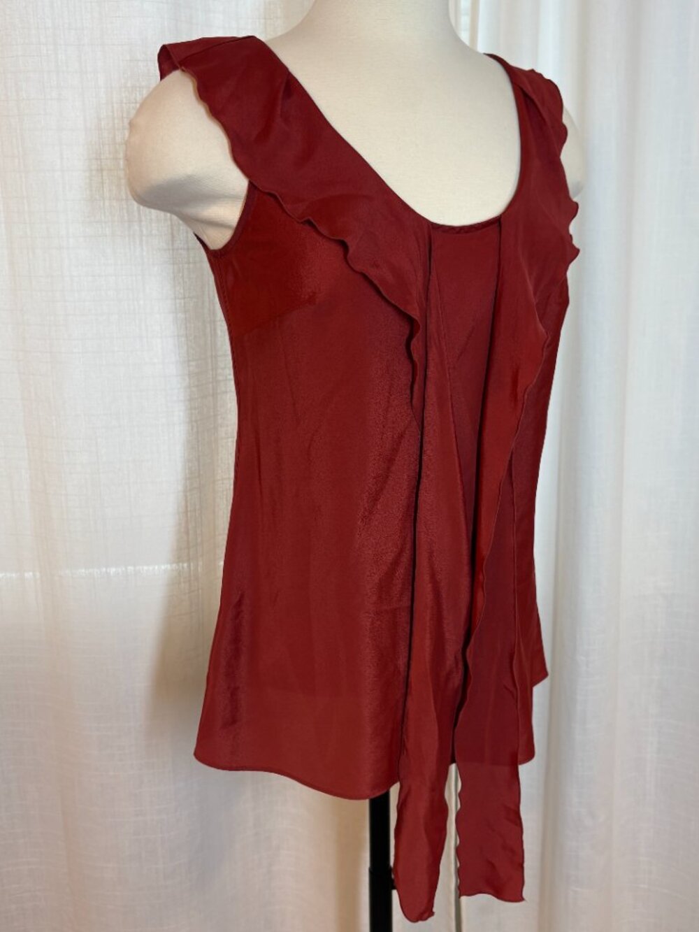 Rust Sleeveless Tie Blouse Banana Republic - Picture 3 of 9